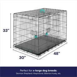 Frisco Heavy Duty Enhanced Lock Double Door Fold & Carry Wire Dog Crate & Mat Kit & MidWest Quiet Time Fleece Dog Crate Mat -Frisco 947398 PT2. AC SS1800 V1693602742