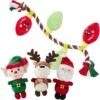 Frisco Holiday Santa's Helpers Plush Squeaky Dog Toy, 3 Count & Frisco Holiday Lights Plush With Rope Squeaky Dog Toy -Frisco 986206 MAIN. AC SS1800 V1698258117